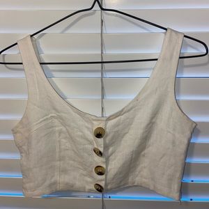 White cropped tank top